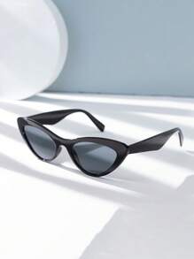 1 cặp kính mát mắt mèo thường ngày cho nữ, dùng khi đi du lịch, đi biển vào mùa hè, ngoài trời, du lịch - màu đen - Xem 1