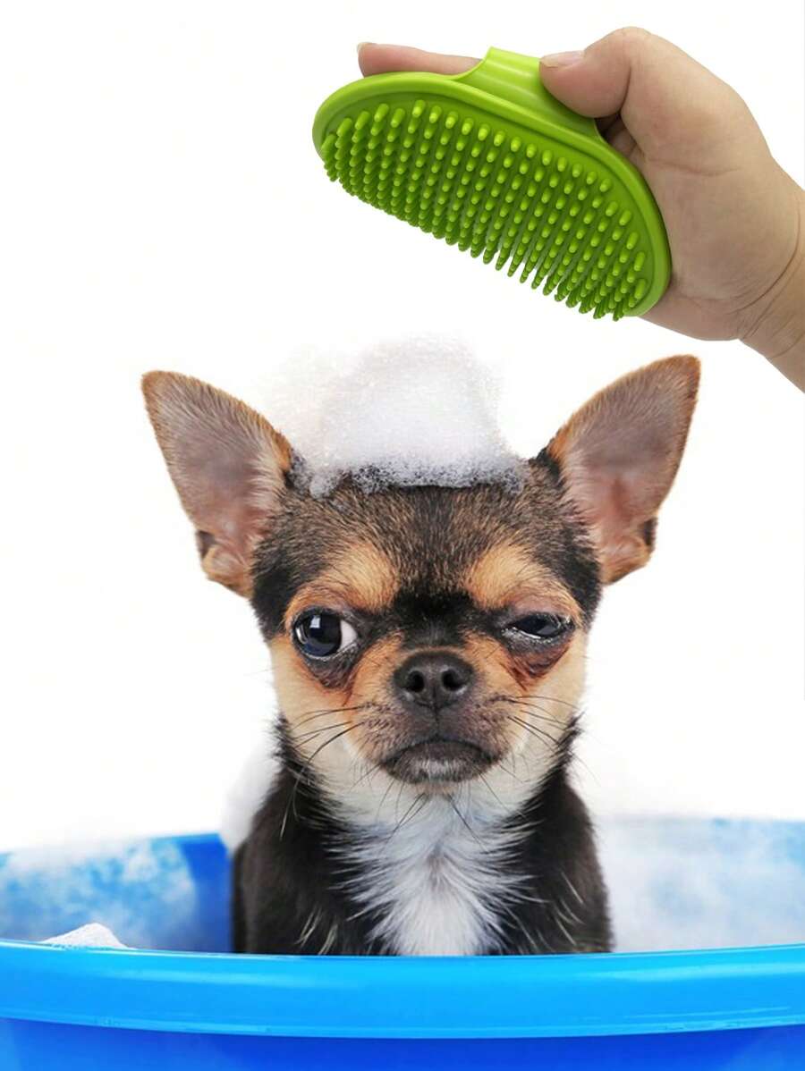 1pc Multi-function Pet Bath Glove For Dog And Cat For Massage - Green - View 1
