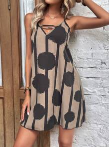 SHEIN LUNE Polka Dot Print Cami Dress - Multicolor - View 4