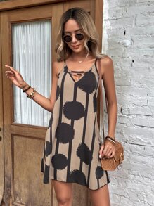 SHEIN LUNE Polka Dot Print Cami Dress - Multicolor - View 5