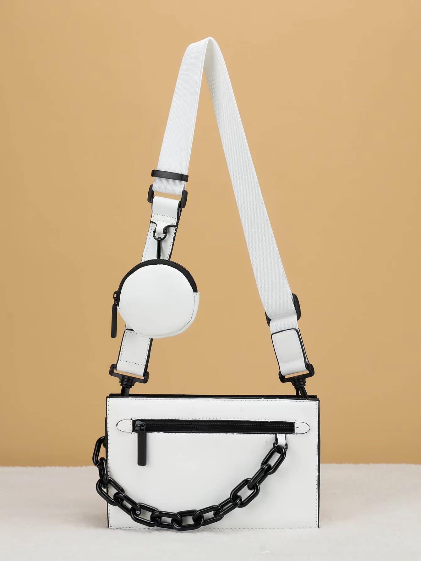 Women Chain Decor Minimalist Crossbody Bag, For Daily Use