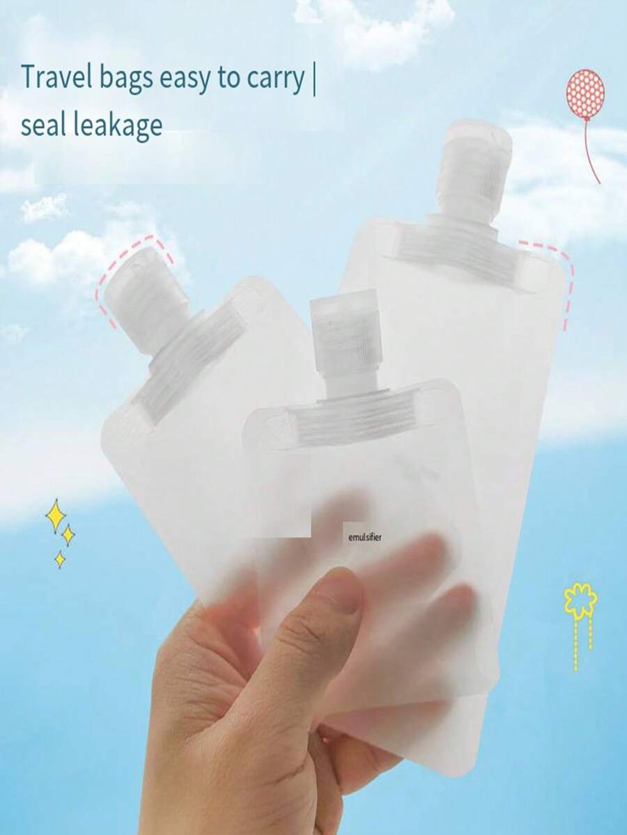 5入組塑料乳液分配器極簡主義透明乳液分配器適合家用旅行 - 白色 - 查看 1