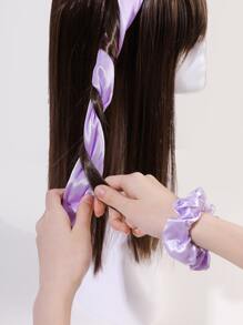 Set de 5 rodillos para el cabello, esenciales para volver al colegio, viajes y vacaciones, accesorios para el cabello para mujeres - Púrpura malva - Ver 2