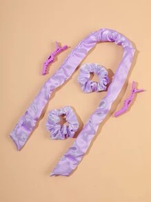 Set de 5 rodillos para el cabello, esenciales para volver al colegio, viajes y vacaciones, accesorios para el cabello para mujeres - Púrpura malva - Ver 4