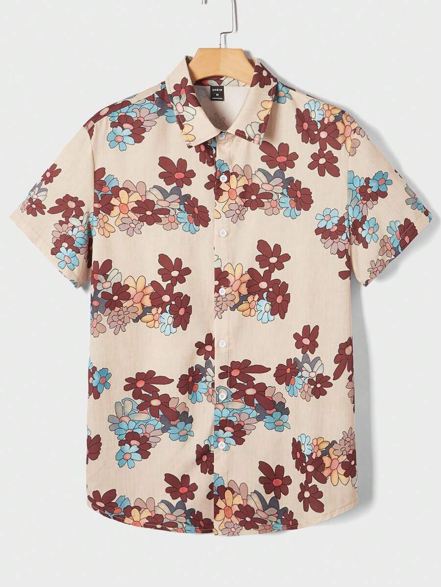 Manfinity Men Floral Print Shirt - Multicolor - View 1