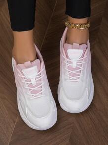 運動鞋適用於女士漸層前綁帶賽跑運動鞋