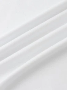 Manfinity Homme Loose Fit Men's T-Shirt With Slogan Graphic And Drop Shoulder Design - White - View 4