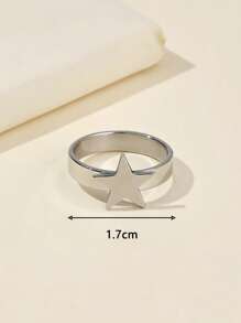 Onelike 星形裝飾戒指 - 銀色 - 查看 3