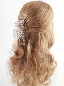 14cm超大尺寸透明印花髮卡，適用於女性的高品質大號髮卡 - 彩色 - 查看 5