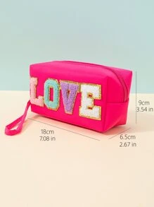 Letter Graphic Makeup Bag,Makeup Bag Makeup Pouch Skincare Bag Toiletry Bag Packing Cubes,Travel Essentials Cruise Essentials Dorm Essentials,Wedding Bridesmaid Gifts,Mom Gifts,Birthday Gifts,Gifts For Friends And Teachers,Home Decor,Bathroom Livingroom Bedroom Decor,Bathroom Organizer,Jewelry Organizer,Lip Oil Organizer,Nail Polish Organizer Storage Makeup Organizer Makeup Case - Multicolor - View 7