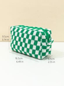 1 Máy Tính Kẻ Sọc Xanh Và Trắng Dệt Kim Mềm Họa Tiết Kẻ Sọc Cổ Điển Không Thấm Nước Dung Tích Lớn Du Lịch Di Động Túi Hình Bát Giác Cổ Điển Túi Trang Điểm Cho Nữ Cô Gái Đựng Đồ Trang Điểm Hộp Đựng Đồ Trang Điểm - Nhiều màu - Xem 8