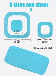 30pcs Geometric Design Anti-Slip Shower Stall Mat - Blue - View 2