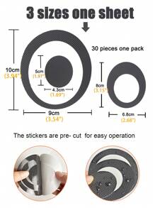 30入組幾何樣式防滑淋浴間墊 - 深灰色 - 查看 2