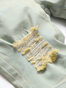 Manfinity LEGND Hombres Shorts en mezclilla desgarro crudo - Lavado ligero - Ver 3