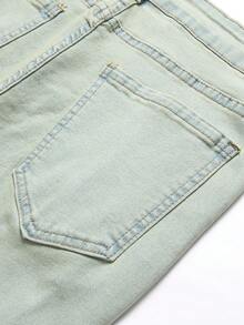 Manfinity LEGND Hombres Shorts en mezclilla desgarro crudo - Lavado ligero - Ver 4