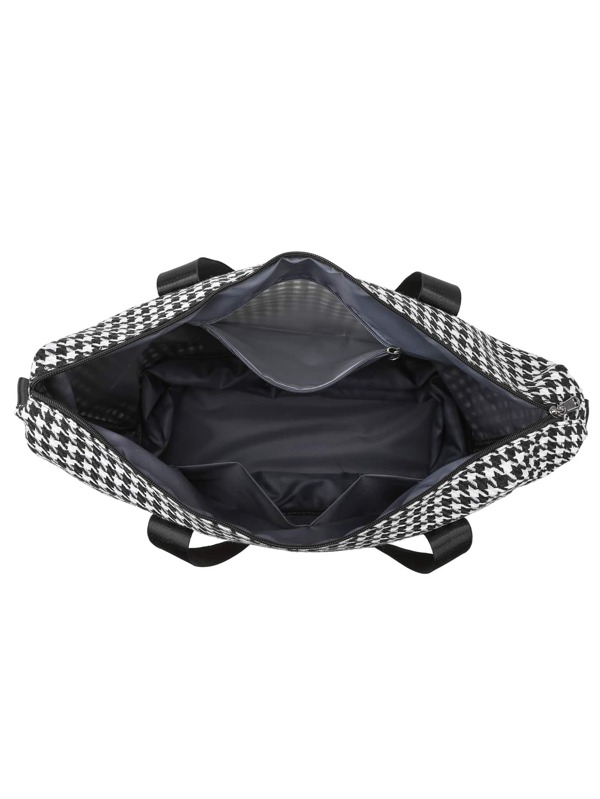 Houndstooth Pattern Duffel Bag Double Handle For Sport & Travel SHEIN USA