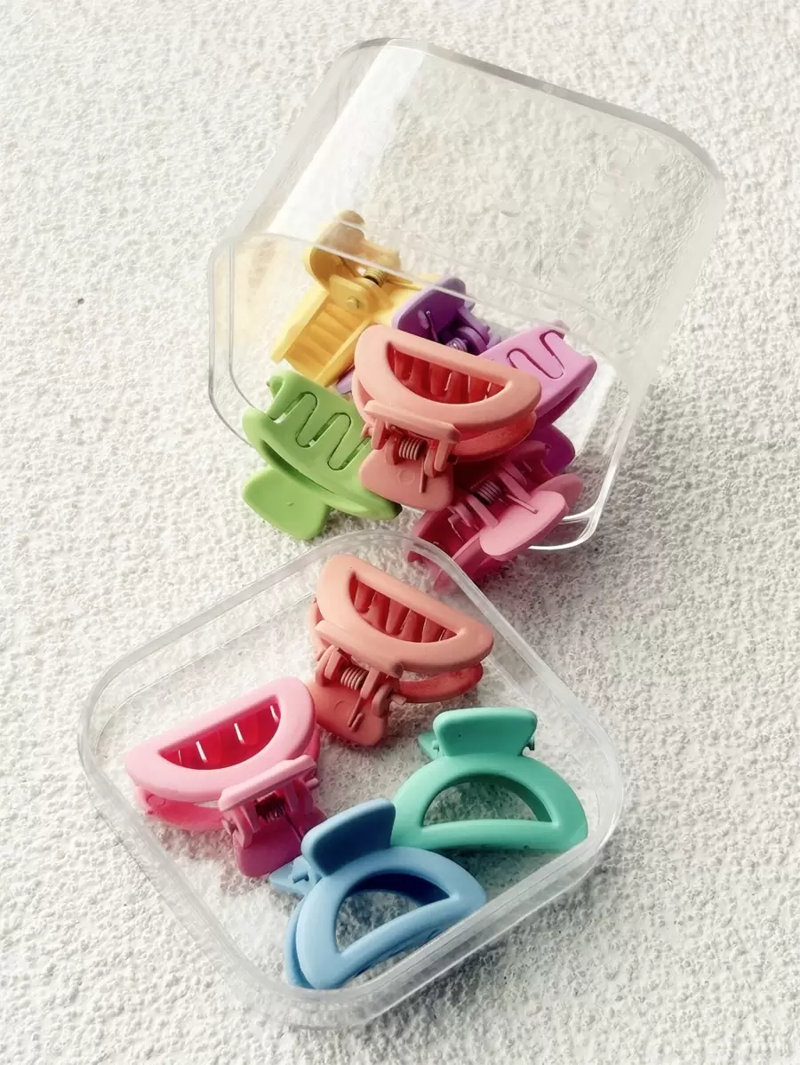 10pcs Women Random Color Versatile Hair Claw, For Decoration - Multicolor - View 1