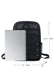 Mochila transparente de gran capacidad para hombres, bolso de hombro - Negro - Ver 3