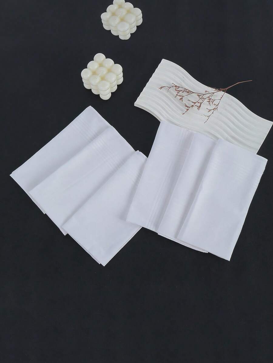 6pcs Pure White Satin Strips, 15.7 Inch, DIY Gentleman's Handkerchief, Apparel Fabric Accessory Home Bathroom Decor Back To School Dish Cloths Kitchen Towel