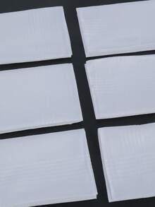 6pcs Pure White Satin Strips, 15.7 Inch, DIY Gentleman's Handkerchief, Apparel Fabric Accessory Home Bathroom Decor Back To School Dish Cloths Kitchen Towel