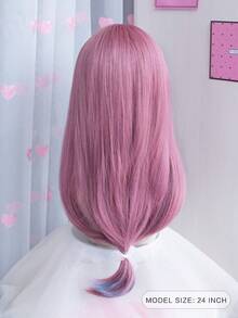 Long Body Wave Synthetic Wig With Bangs - Multicolor - View 2