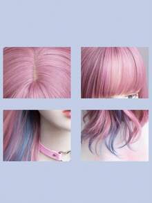 Long Body Wave Synthetic Wig With Bangs - Multicolor - View 3