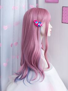 Long Body Wave Synthetic Wig With Bangs - Multicolor - View 5