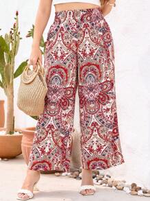 SHEIN VCAY Quần Plus Size Bộ lạc Boho - Nhiều màu - Xem 4