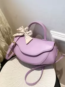 翻蓋包絲巾裝飾 - 淡紫色 - 查看 1