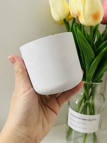 1入組矽膠極簡植物容器設計DIY矽膠模具 - 白色 - 查看 5