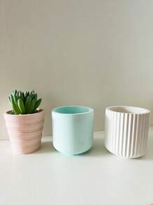 1入組矽膠極簡植物容器設計DIY矽膠模具 - 白色 - 查看 6