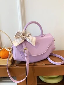 翻蓋包絲巾裝飾 - 淡紫色 - 查看 3