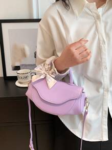 翻蓋包絲巾裝飾 - 淡紫色 - 查看 4
