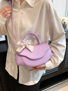 翻蓋包絲巾裝飾 - 淡紫色 - 查看 6