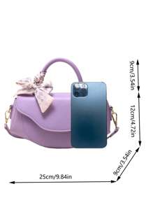 翻蓋包絲巾裝飾 - 淡紫色 - 查看 7