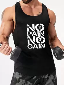Manfinity Sport Corelite Áo ba lỗ thể thao Boyfriend Style Men Slogan Graphic Racer Back Áo ba lỗ tập luyện Áo ba lỗ Gói Áo nén - màu đen - Xem 4