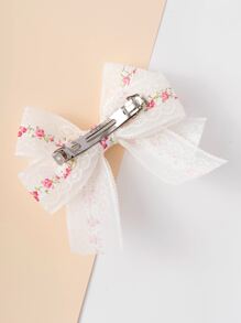 Kẹp tóc trang trí nơ in hoa cho bé gái mới biết đi - Nhiều màu - Xem 3