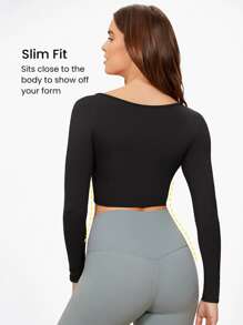 GLOWMODE Top Corto Crossover Frontal A Trasero( - Negro - Ver 3