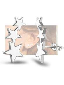 suteyi 星形裝飾耳釘 - 銀色 - 查看 8
