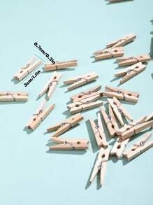 50 chiếc kẹp gỗ DIY - Màu be - Xem 2