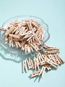 50 chiếc kẹp gỗ DIY - Màu be - Xem 5