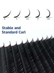 MỘT Hộp 9mm Lông Mi Giả Mở Rộng chuyên nghiệp Chồn Cá Nhân Hàng Mi cung cấp khối lượng quạt lông mi - màu đen - Xem 6