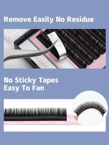 MỘT Hộp 9mm Lông Mi Giả Mở Rộng chuyên nghiệp Chồn Cá Nhân Hàng Mi cung cấp khối lượng quạt lông mi - màu đen - Xem 4