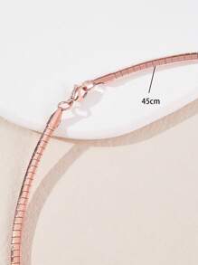 1 vòng cổ thời trang tối giản bằng thép không gỉ cho phụ nữ để trang trí hàng ngày - Hoa hồng vàng - Xem 3