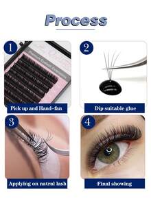 MỘT Hộp 9mm Lông Mi Giả Mở Rộng chuyên nghiệp Chồn Cá Nhân Hàng Mi cung cấp khối lượng quạt lông mi - màu đen - Xem 8