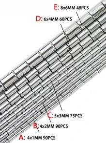 Phụ kiện trang sức tự làm hạt hình học 1 sợi - Bạc - Xem 4