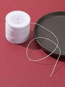 約 100m/卷 0.8mm 尼龍編織線,非常適合珠寶製作 - 白色 - 查看 1