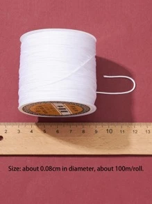 約 100m/卷 0.8mm 尼龍編織線,非常適合珠寶製作 - 白色 - 查看 4