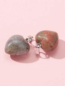 10 chiếc mặt dây chuyền trái tim DIY - Bạc - Xem 5