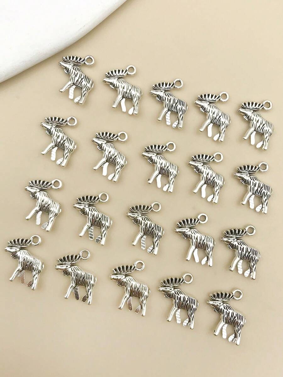 20入組麋鹿DIY吊墜 - 銀色 - 查看 1